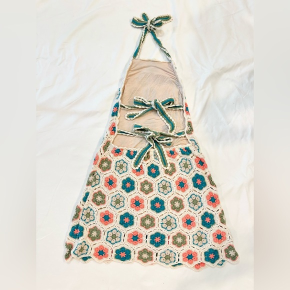 Show Me Your Mumu happy halter Crochet Mini Dress Size XXL - Picture 3 of 9